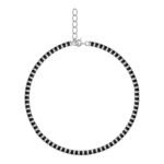 RR 925 Sterling Silver Black Beaded Payals 3