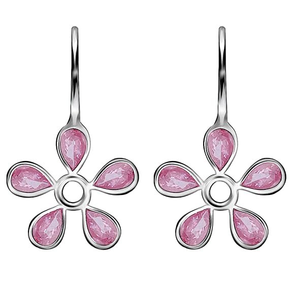 GIVA 925 Silver Pink Dahlia Earrings