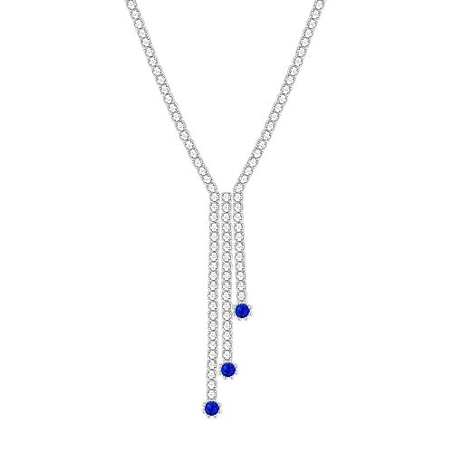GIVA 925 Sterling Silver Blue Lariat Necklace