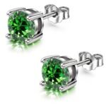 RR 925 Sterling Silver Emerald Earrings 1