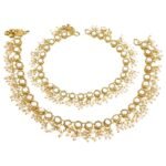 RR 925 Sterling Silver Kundan Meenakari Payals 2